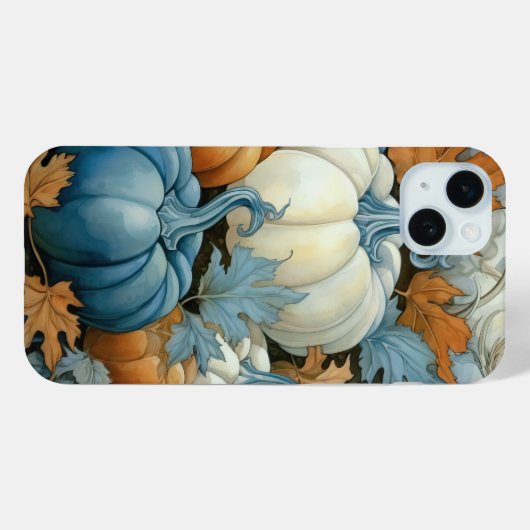 BLAUW ORANJE WITTE HERFST HERFSTPOMPOENEN Case-Mate iPhone CASE (Achterkant (horizontaal))