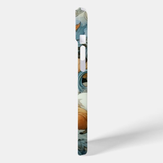 BLAUW ORANJE WITTE HERFST HERFSTPOMPOENEN Case-Mate iPhone CASE (Achterkant / Links)