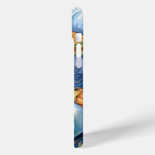  BLAUW ORANJE WITTE HERFST HERFSTPOMPOENEN Case-Mate iPhone CASE (Achterkant / Links)