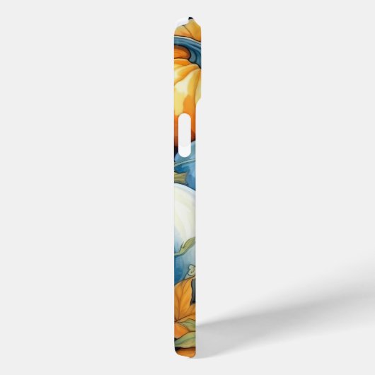 BLAUW ORANJE WITTE HERFST HERFSTPOMPOENEN Case-Mate iPhone CASE (Achterkant / Rechts)