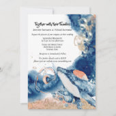 Blauw oranje zee van zeezoogdieren kaart (Voorkant)