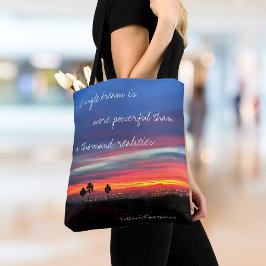 Blauw Oranje Zonsondergang Foto Een Enkele Droom C Tote Bag