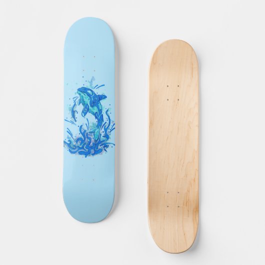 Blauw Orca-ontwerp Persoonlijk Skateboard (Voorkant)