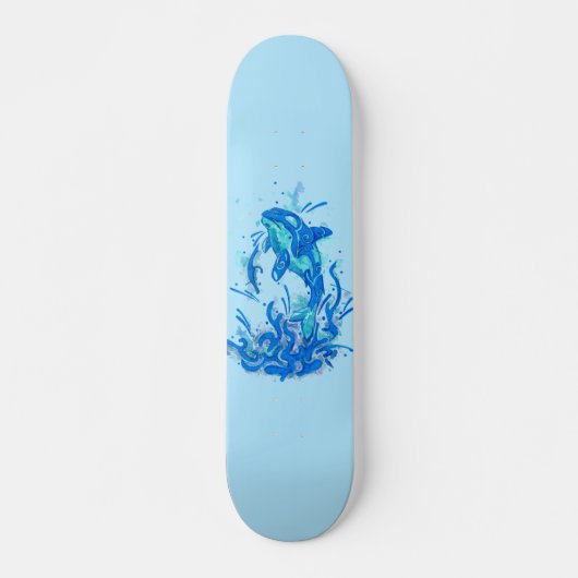 Blauw Orca-ontwerp Persoonlijk Skateboard (Voorkant)