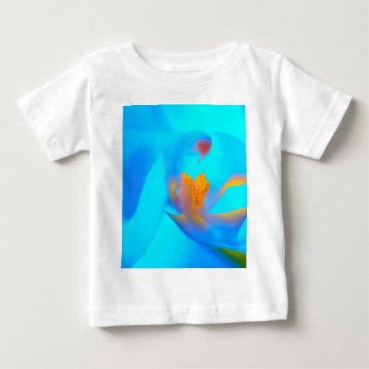 Blauw Orchid Design T-Shirt (Voorkant)