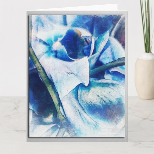 Blauw-orchidee blanco wenskaart kaart (Voorkant)