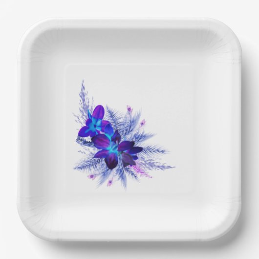 Blauw orchidee Bord (Voorkant)