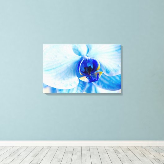 Blauw Orchidee Canvas Print (Insitu (Houten vloer))
