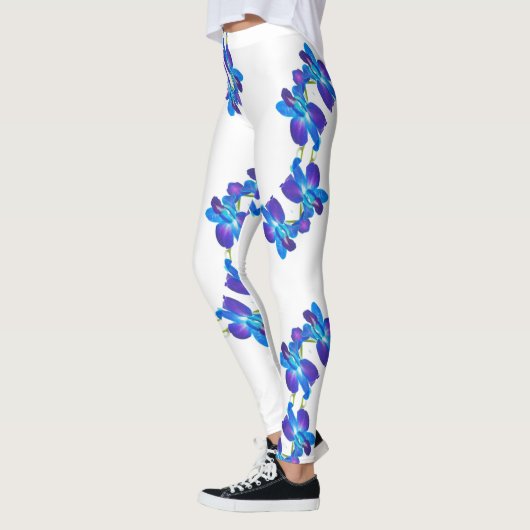 Blauw orchideeën leggings (Links)