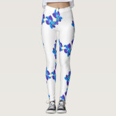 Blauw orchideeën leggings (Voorkant)