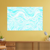 Blauw Organisch Glas in lood Abstract Canvas Afdruk (Insitu (Woonkamer))