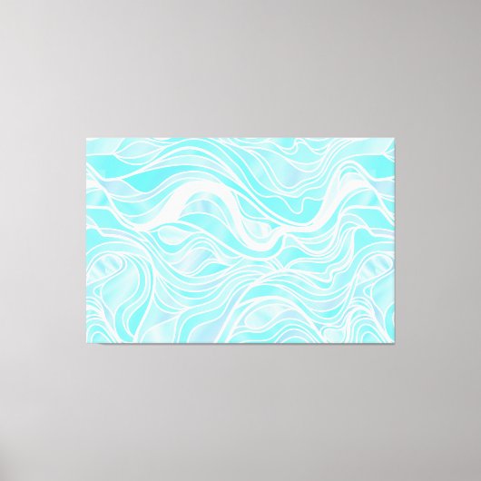 Blauw Organisch Glas in lood Abstract Canvas Afdruk (Voorkant)