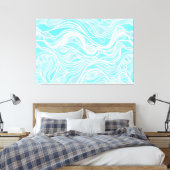Blauw Organisch Glas in lood Abstract Canvas Afdruk (Insitu (Slaapkamer))