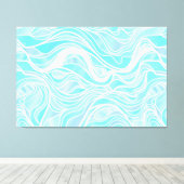 Blauw Organisch Glas in lood Abstract Canvas Afdruk (Insitu (Houten vloer))