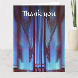 Blauw orgel pijpen groot dank u kaart