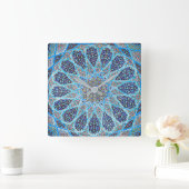 Blauw Oriënt Vierkante Klok (Huis)