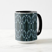 Blauw Oriëntaals Geometrisch ornament Mok (Voorkant rechts)