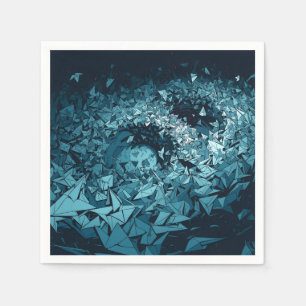 Blauw Origami Storm Abstracte Kunst Ontwerp Servet