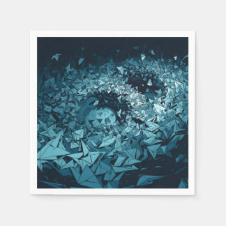 Blauw Origami Storm Abstracte Kunst Ontwerp Servet