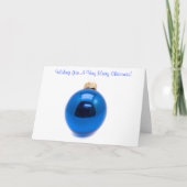 Blauw Ornament Bauble Christmas Feestdagen Kaart (Voorkant)