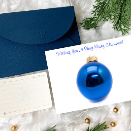Blauw Ornament Bauble Christmas Feestdagen Kaart