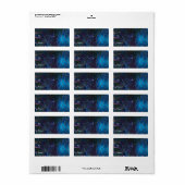 Blauw Ornament cadeau labels (Full Sheet)