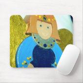 Blauw Ornament II van de Engel Muismat (Met muis)