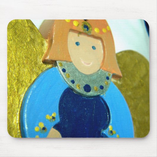 Blauw Ornament II van de Engel Muismat (Voorkant)