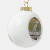 Blauw ornament met heronbal of sneeuwvlokken (Links)