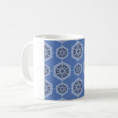 blauw ornament mok ontwerp (Voorkant links)