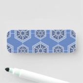 Blauw Ornament Patroonontwerp Naamplaatje (In situ)