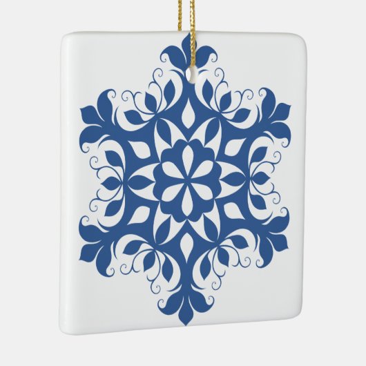 Blauw Ornament Snowflake (Rechts)
