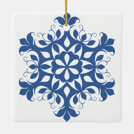 Blauw Ornament Snowflake (Achterkant)