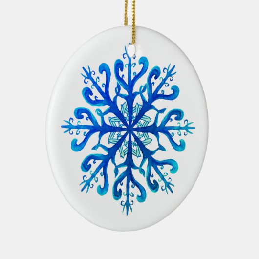 Blauw Ornament Snowflake (Rechts)