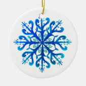 Blauw Ornament Snowflake (Voorkant)