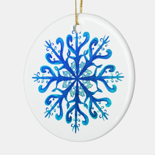 Blauw Ornament Snowflake (Links)