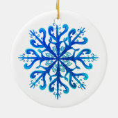 Blauw Ornament Snowflake (Achterkant)