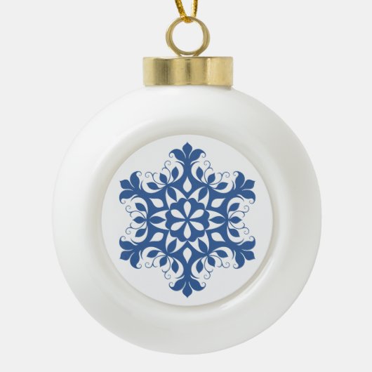 Blauw Ornament Snowflake (Voorkant)