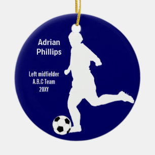 blauw ornament voetbalspeler