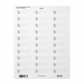 Blauw ornament witte strik Kerst  Etiket (Full Sheet)