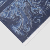  blauw ornamentaal architectonisch ontwerp tissuepapier (Detail)