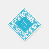 Blauw Otomi baby showers servet (Hoek)