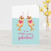 Blauw Otterly Geweldige Galentine Kaart (Gele Bloem)