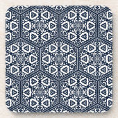  Blauw Ottomaans Turks Tracery Oosters Bier Onderzetter (Voorkant)