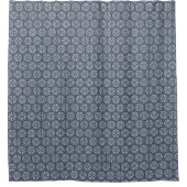  Blauw Ottomaans Turks Tracery Oosters Douchegordijn (Voorkant)