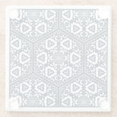 Blauw Ottomaans Turks Tracery Oosters Glazen Onderzetter (Achterkant)