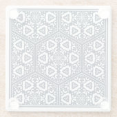 Blauw Ottomaans Turks Tracery Oosters Glazen Onderzetter (Achterkant)