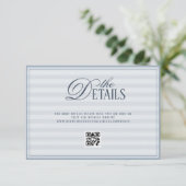 Blauw Oud Geld Trouw QR-code Details Informatiekaartje (Staand voorkant)