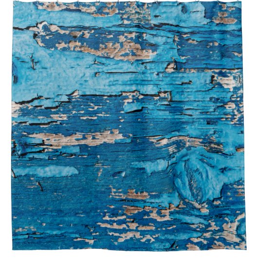 Blauw oude houten achtergrond douchegordijn (Voorkant)