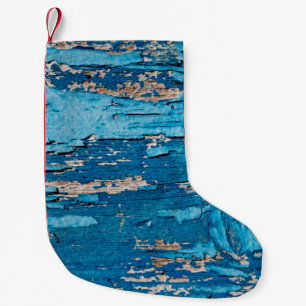 Blauw oude houten achtergrond  kleine kerstsok